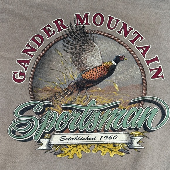 Vintage 90s Gander Mountain Sportsman Pheasant Graphic Sweatshirt XL USA Made - Picture 1 of 5